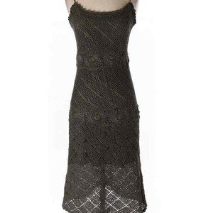 Athleta olive Crochet Dress Sz S